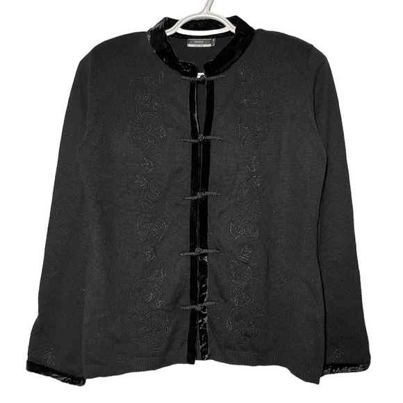 VINTAGE Franco Valeri Chinese Inspired Sweater size M - Picture 2 of 7